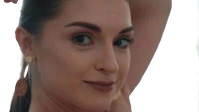 Model Julia K in Black Shirt